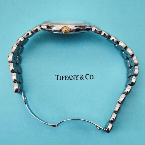 RARE Tiffany & Co. Automatic TESORO 18k Stainless Steel 2-Tone Quartz Watch 36mm main image 9